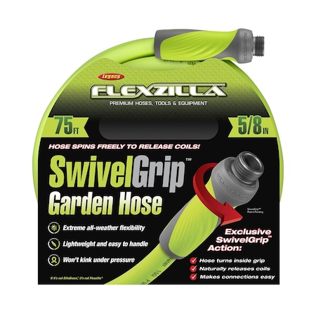 Legacy Legacy Flexzilla SwivelGrip 5/8 in. D X 75 ft. L Medium Duty Premium Grade Garden Hose HFZG575YWS